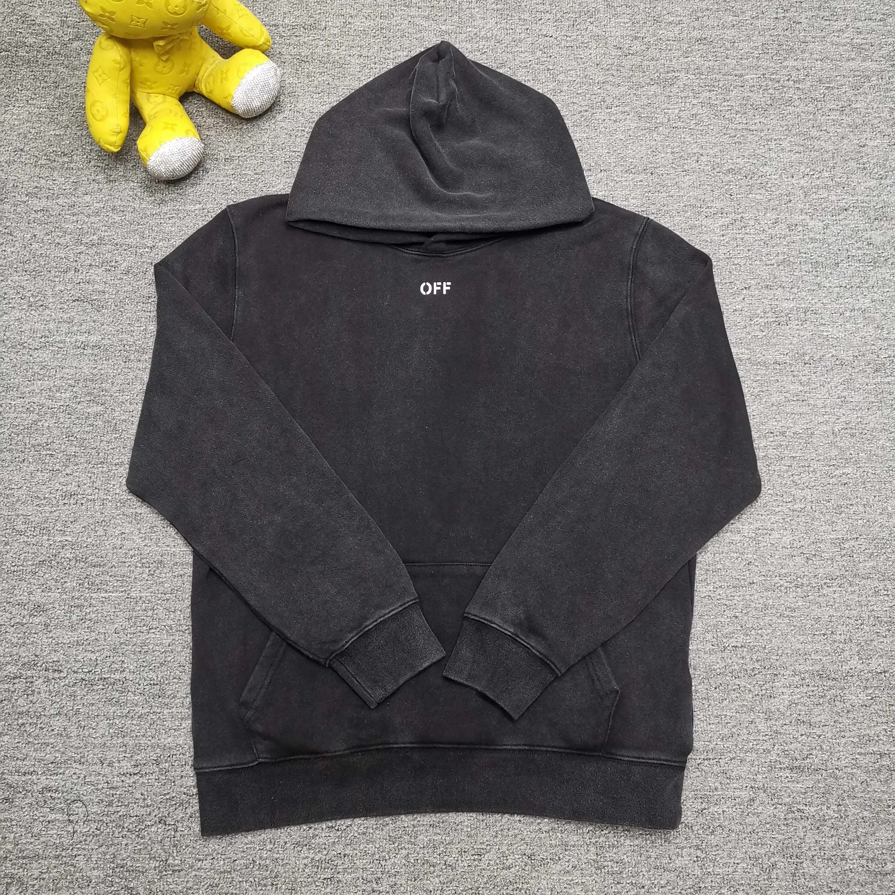 off white 25ss religious portrait oil painting 460g washed hooded sweatshirt Color: washed black Size: S M L XL P410